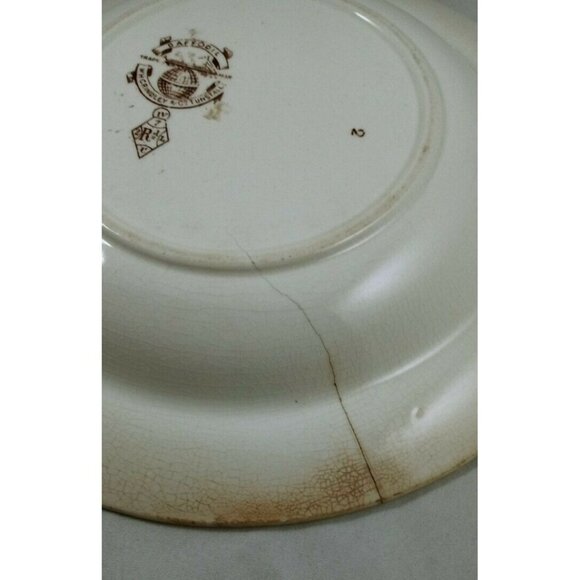 W.H. Grindley Daffodil Brown White Transferware Ironstone Bowl Ca. 1880s Vintage - Picture 5 of 16